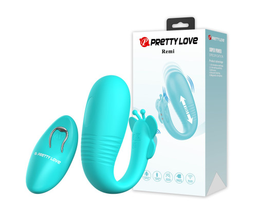 Аквамариновый интерактивный вибростимулятор с поступательными движениями Klay