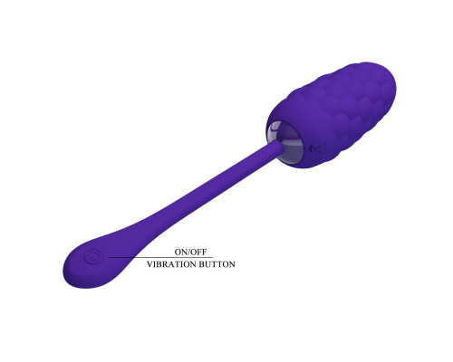 Фиолетовое рельефное перезаряжаемое виброяйцо Marina