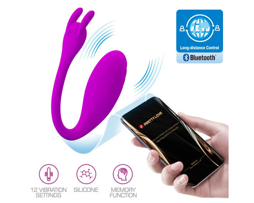 Лиловое виброяйцо Catalina с управлением через приложение