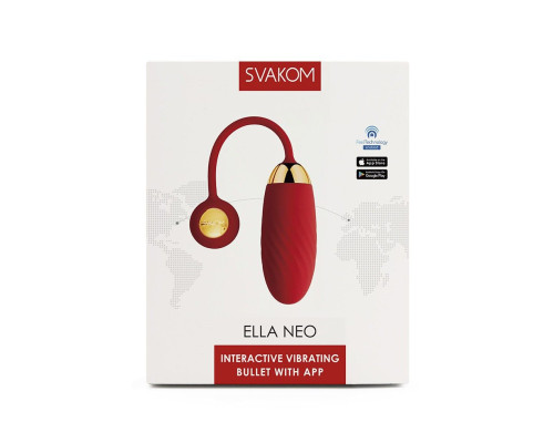 Красное интерактивное виброяйцо Ella Neo