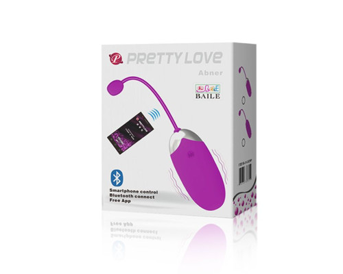 Лиловое виброяичко Abner с управлением при помощи смартфона