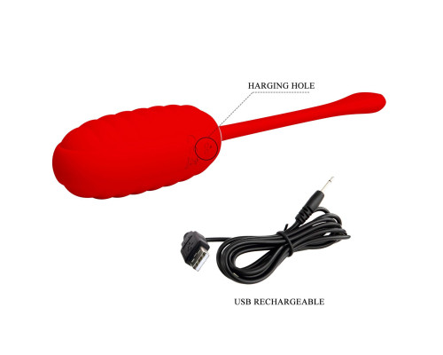 Красное перезаряжаемое виброяйцо Kirk