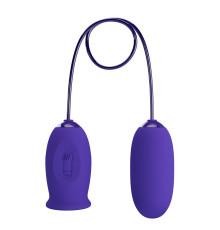 Фиолетовое виброяйцо с клиторальным стимулятором на сцепке Daisy-Youth