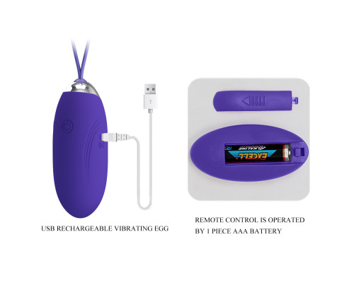 Фиолетовое виброяйцо Jenny-Yourth с пультом ДУ