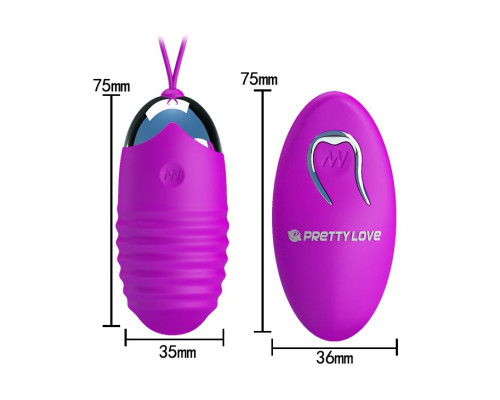 Лиловое ребристое виброяичко с пультом ДУ Jessica
