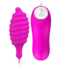 Розовое виброяйцо с рёбрышками