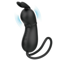 Черное виброяйцо Rosalie в виде зайчика