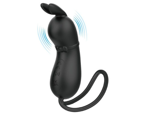 Черное виброяйцо Rosalie в виде зайчика