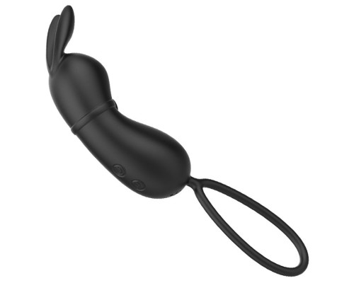 Черное виброяйцо Rosalie в виде зайчика