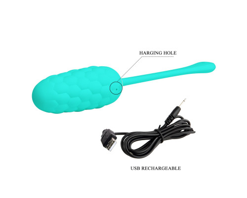 Бирюзовое перезаряжаемое виброяйцо Marina