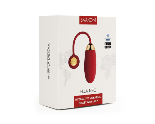 Красное интерактивное виброяйцо Ella Neo
