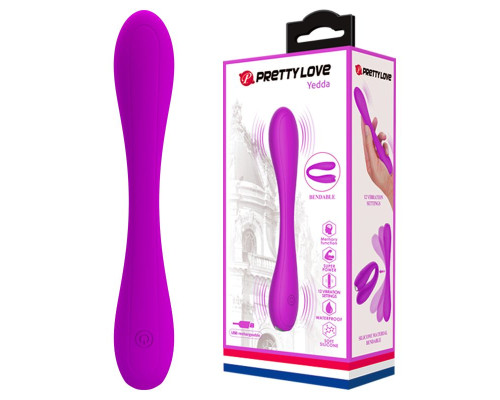 Лиловый гнущийся водонепроницаемый вибратор Yedda - 17 см.