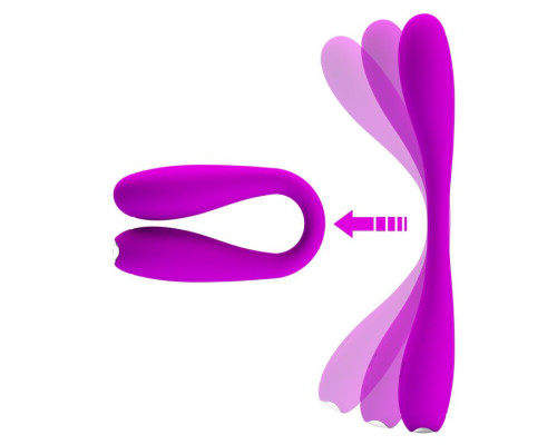 Лиловый гнущийся водонепроницаемый вибратор Yedda - 17 см.