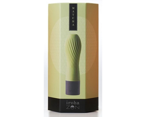 Салатовый рифленый мини-вибратор IROHA ZEN MATCHA - 12,7 см.
