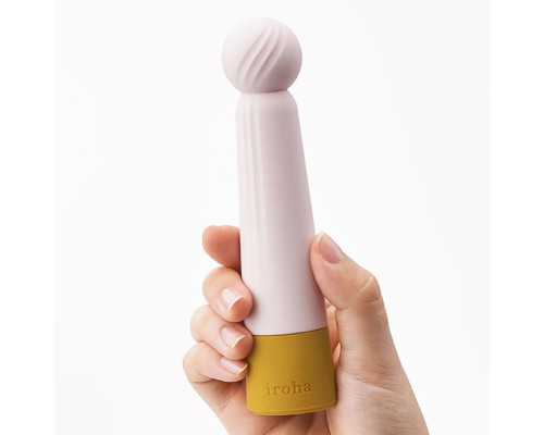 Нежно-розовый вибратор с шаровидной мягкой головкой IROHA Rin Kogane - 14,8 см.