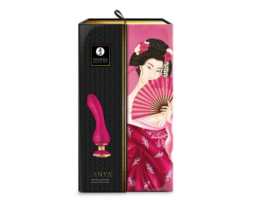 Малиновый вибростимулятор SANYA - 18,5 см.