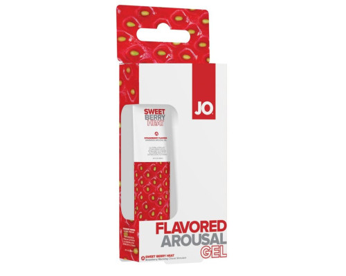 Стимулирующий клиторальный гель со вкусом клубники JO Sweet Berry Heat - 10 мл.