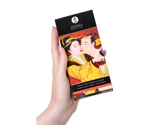 Возбуждающий блеск для губ со вкусом клубники и шампанского  Божественное удовольствие  - 10 мл.