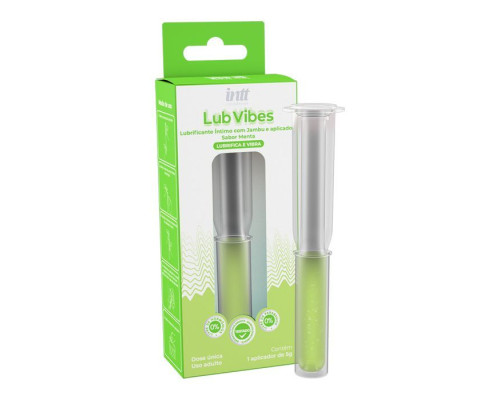 Интимная смазка на водной основе Lub Vibes со вкусом мяты и эффектом вибрации - 5 гр.