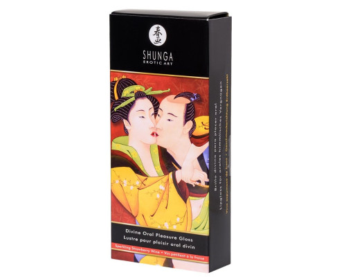 Возбуждающий блеск для губ со вкусом клубники и шампанского  Божественное удовольствие  - 10 мл.