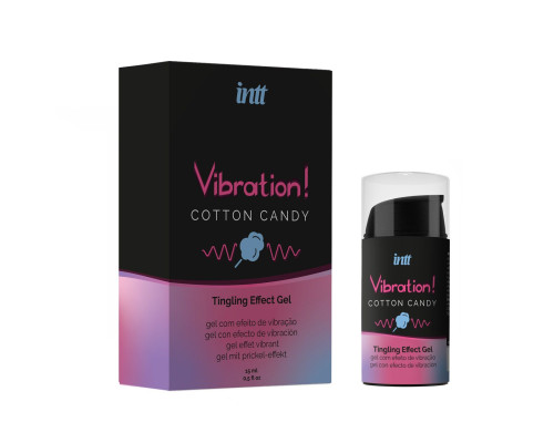 Жидкий вибратор Vibration Cotton Candy с ароматом сахарной ваты - 15 мл.