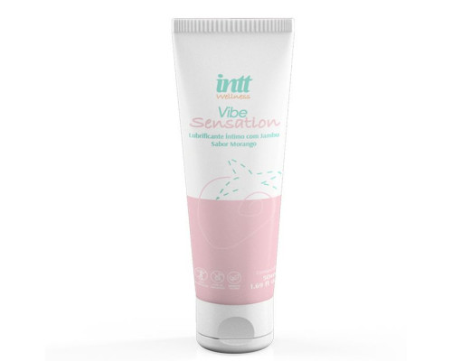 Лубрикант на водной основе Vibe Sensation с клубничным вкусом и легким вибрирующим эффектом - 50 гр.