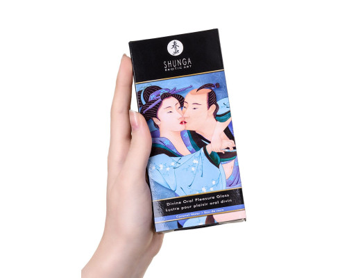 Возбуждающий блеск для губ с ароматом кокоса  Божественное удовольствие  - 10 мл.