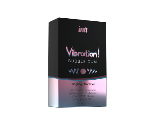 Жидкий интимный гель с эффектом вибрации Vibration! Bubble Gum - 15 мл.