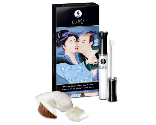 Возбуждающий блеск для губ с ароматом кокоса  Божественное удовольствие  - 10 мл.