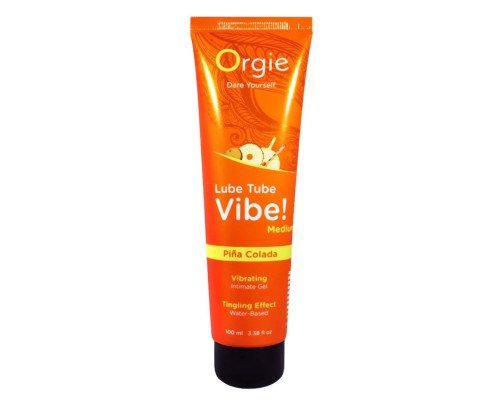 Гель с эффектом вибрации Lube Tube Vibe Medium Pina Colada - 100 мл.
