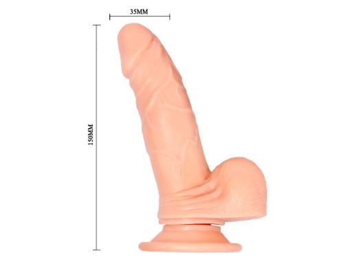 Телесный вибратор-ротатор Mark - 15 см.