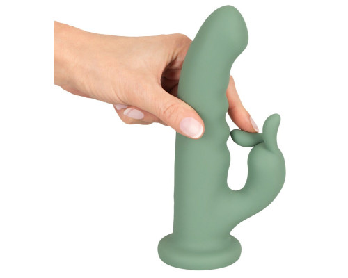 Зеленый вибратор-ротатор Luvio - 19,3 см.