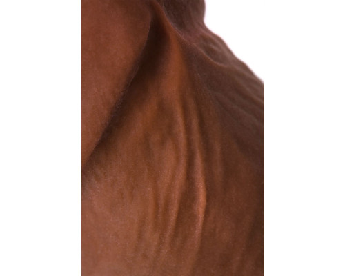 Коричневый вибратор-ротатор Realstick Elite Mulatto на присоске - 21 см.