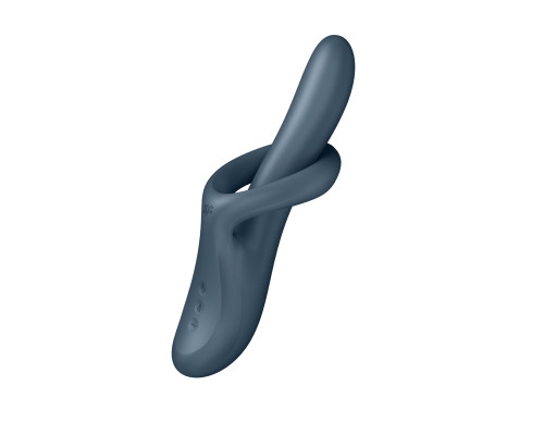 Серый вибратор-ротатор с функцией нагрева Heat Flex 4 - 23 см.