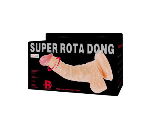 Реалистичный ротатор на присоске Super Rota Dong - 21 см.