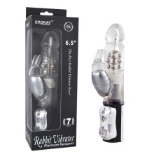 Вибратор Classicle Rabbit Silver с ротацией - 24 см.