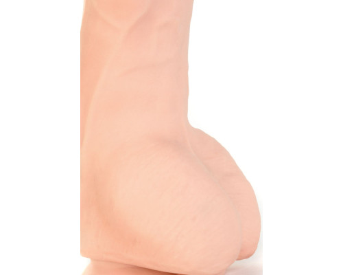 Телесный реалистичный вибратор-ротатор Ulric - 24 см.