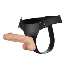 Телесный женский вибрострапон на ремешках с проводным пультом