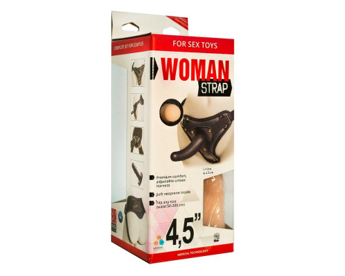 Женский страпон с вагинальной пробкой Woman Strap - 12 см.