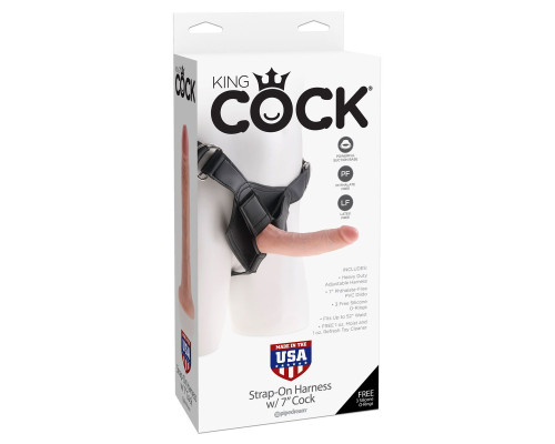 Страпон на виниловых трусиках Strap-on Harness Cock - 17,8 см.