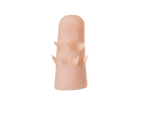 Телесный поясной страпон LESBI с вагинальной пробкой - 17 см.