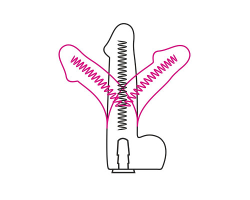 Телесный страпон Harness LESBI с вагинальной пробкой