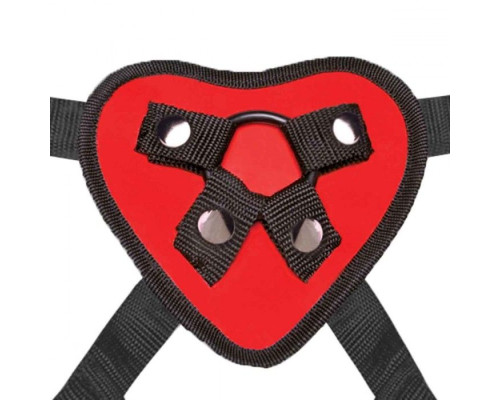 Красный поясной фаллоимитатор Red Heart Strap on Harness   5in Dildo Set - 12,25 см.