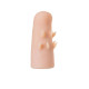 Телесный поясной страпон LESBI с вагинальной пробкой - 17 см.