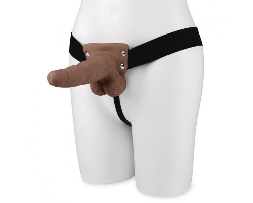 Коричневый перезаряжаемый вибрострапон - 18 см.