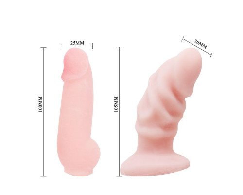 Страпон Jessica с двумя фаллическими насадками - 10 и 10,5 см.