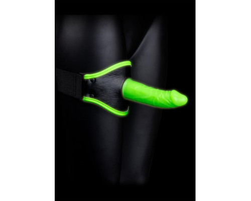 Люминесцентный страпон с креплением на ногу
