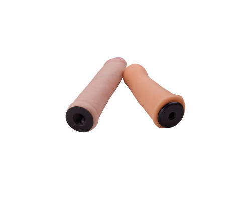 Женский страпон LESBI с вагинальной пробочкой - 17 см.