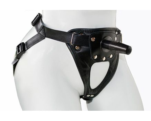 Черный пояс-трусики с насадкой  Soft-Принц  - 17 см.