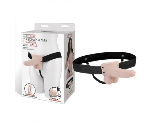 Телесный перезаряжаемый вибрострапон - 18 см.